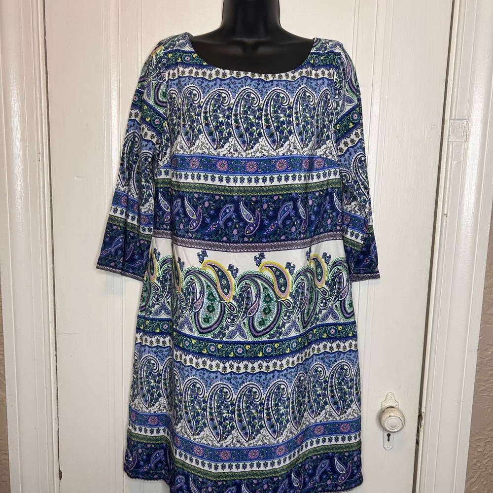 Old Navy Multicolor Paisley Long Sleeve Dress